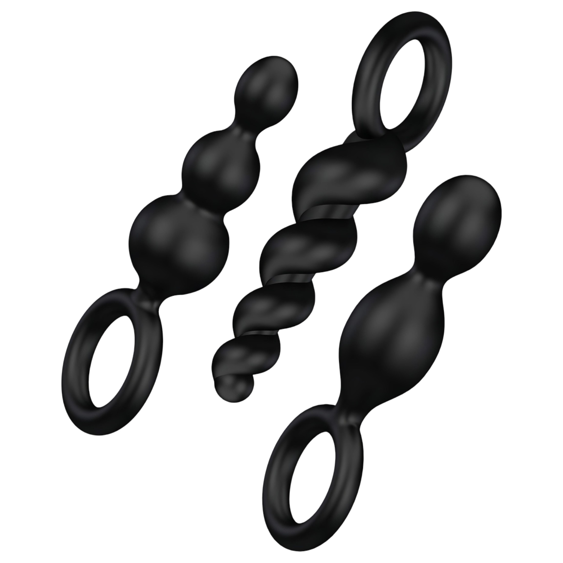 Satisfyer Booty Call - análna sada plugov - čierna - 3 kusy